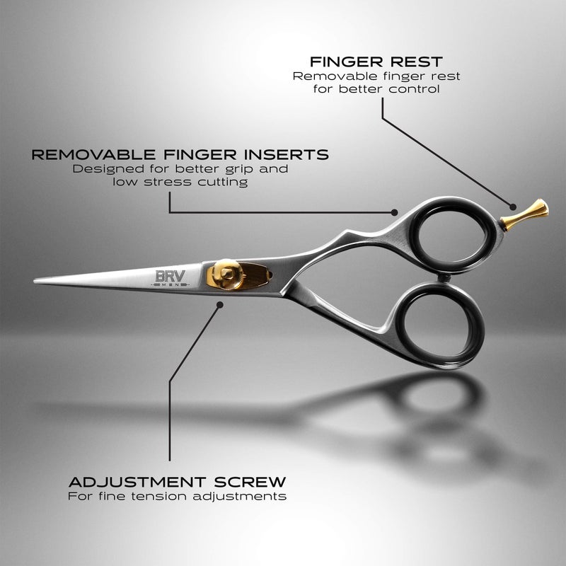 BRV MEN Professional Mustache & Beard Trimming Scissors - 5.5" | High Carbon Stainless Steel & Hammer Forged Mustache Scissors | Razor Sharp Facial Hair Trimming Shears (RIGHT HANDED - Silver) - Image 4